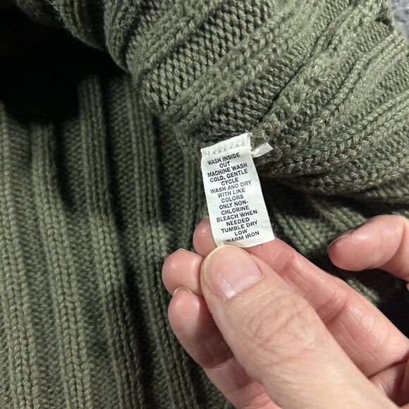 Vintage Gap Sweater Womens Size XL Green Ribbed Full Zip Mock Neck 90s Y2K 2002 - Picture 14 of 14